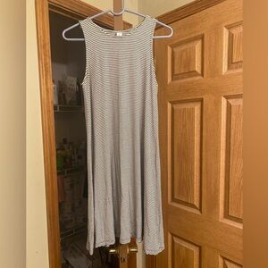 Old Navy Black and White Striped Sleeveless Dress